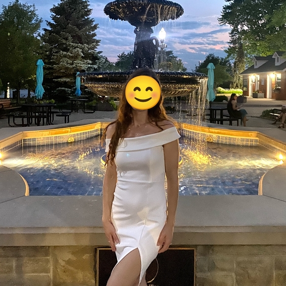 Ivory Off-Shoulder Mini-Dress - Picture 6 of 6